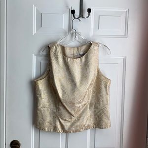 Two piece gold shirt and skirt set